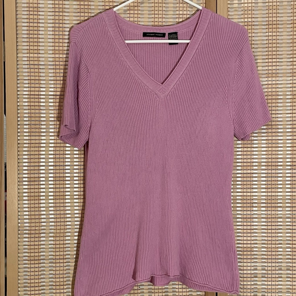 Jeanne Pierre Women's XL Sweater Pink‎ Cable Knit Preppy College Academia Casual